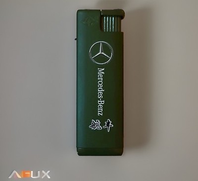 Edles Sturmfeuerzeug -JET FLAME Mercedes Benz Logo Aufdruck￼ Nachfüllbar