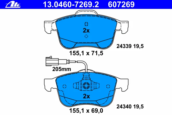 ATE Dischi Freno 305mm + Pastiglie Anteriori Adatto A per Alfa Romeo Giulietta ( - Immagine 3 di 4
