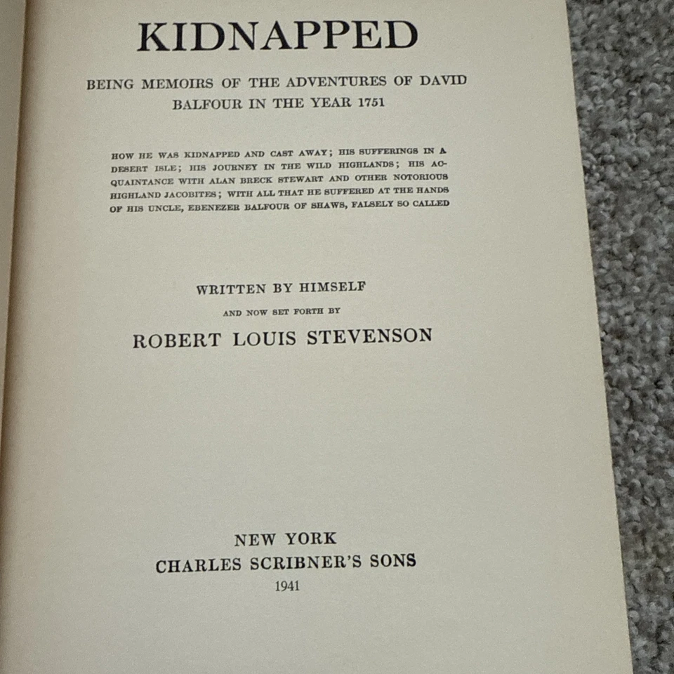 KIDNAPPED / ROBERT LOUIS STEVENSON Illus NC WYETH  SCRIBNER'S  1941/1913 Edition Foto 3 de 4