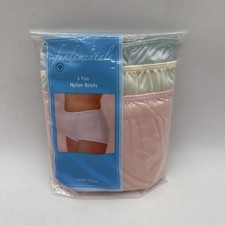 SEARS FUNDAMENTALS Nylon Briefs Size 12 Panties 3 Pack Multicolor -- NEW