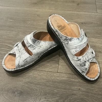 Finn Comfort Womens Mira Soft Sandals EU 39 US 8.5 Grey Comfort Leather Boho