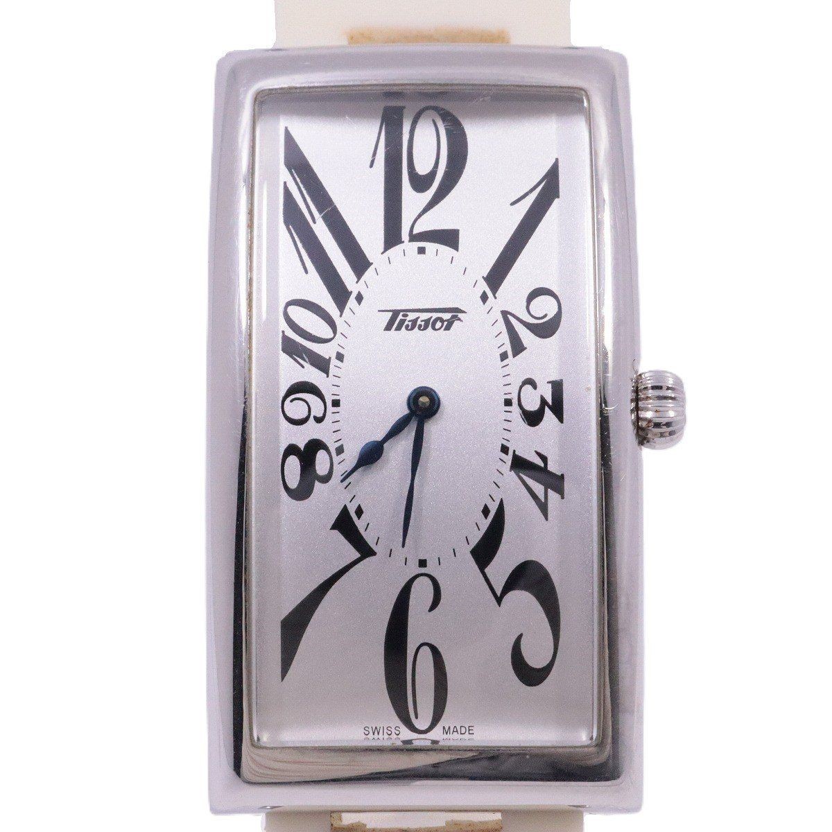 TISSOT Mens Banana Watch Silver Dial Quartz Genuine Buckle T117509A