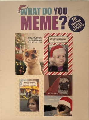 NEW - ''What Do You Meme?'' Box of 10 Holliday Funny Greeting Cards & 10 Envelopes