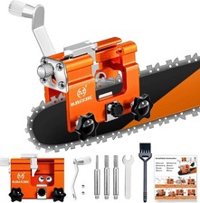 Klampero Chainsaw Sharpener, Portable Hand-Crank Chain Saw Sharpener Tool with G