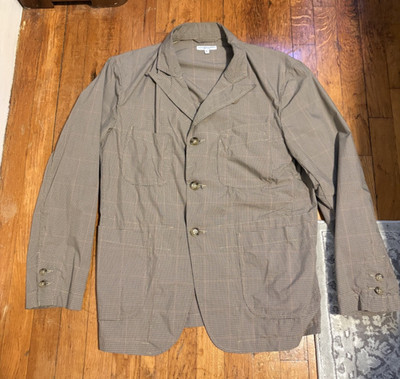 Engineered Garments NB new bedford jacket tan plaid cotton small