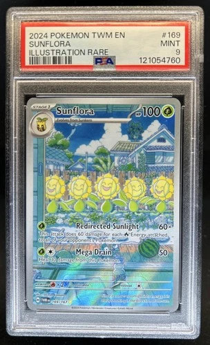 2024 Pokemon Twilight Masquerade Sunflora Illustration Rare #169/167 PSA 9