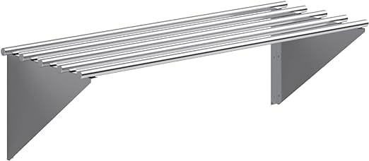 Stainless Steel NSF-Certified Heavy-Duty 60x18 Wall Shelf