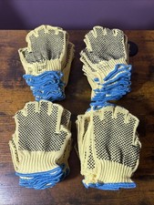 40 Pairs Yellow COTTON KNIT FINGERLESS PROTECTIVE WORK GLOVES GLOVE LINERS SMALL