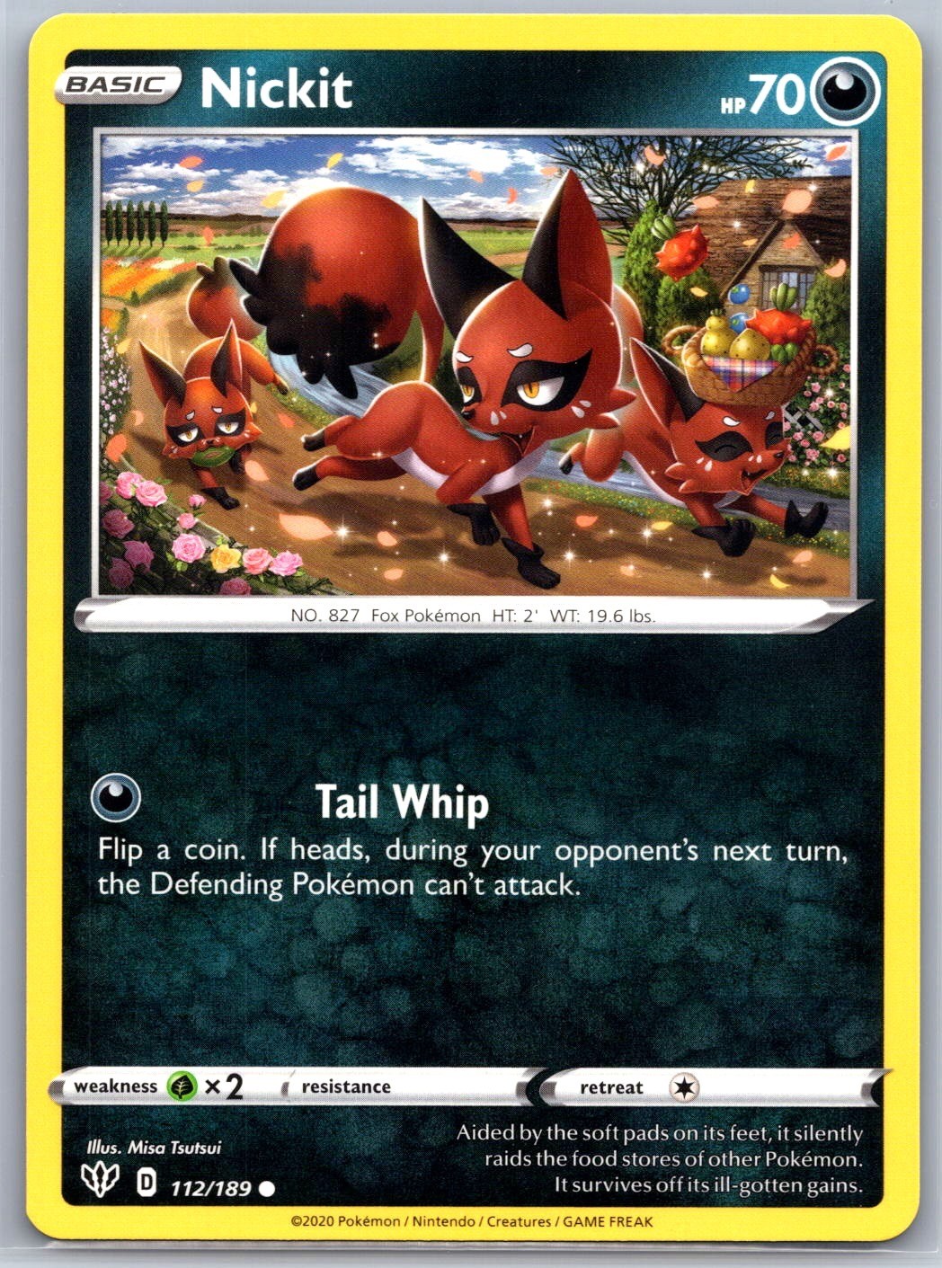 Nickit 112/189 Common Darkness Ablaze Pokemon Near Mint