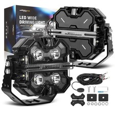 5 Square Led Pod Lights Off Road Driving Light Rgb Background Drl White Amber