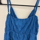 Shein Cut Out Front Ruffle Blue Romper Size M Shorts — photo 5