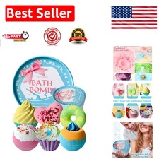 Luxury Organic Bath Bombs Gift Set - 6 Non-Toxic Fizzies for Skin Nourishment