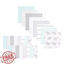 Hudson Baby Washcloth Gray Mint Elephant One Size Bamboo
