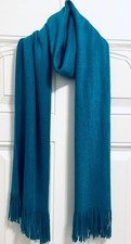 Merona Scarf with Fringe Teal Blue 70 L x 11 ...