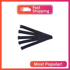 Antique Brass Metal Zippers in Navy Blue - 5 Closed-end Zippers - 8 Inch - Set