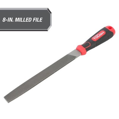 8'' Flat Bastard Cut Mill File with Soft Grip Handle for Metalworking