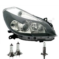 Scheinwerfer Rechts Schwarz H7/H1/H7 FüR Renault Clio III Inkl. Osram Lampen