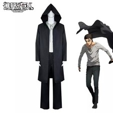 Anime Attack On Titan Eren Jaeger Cosplay Men's Outfits Suit Halloween Costume