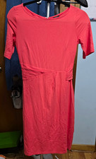 Ann Taylor Women's Petites Pink Solid Knit A-Line Dress Round Neck 0P NWT
