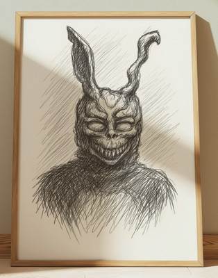 DONNIE DARKO FRANK THE RABBIT DRAWING PRINT SKETCH 8'' x 10'' HORROR MOVIE PRINT