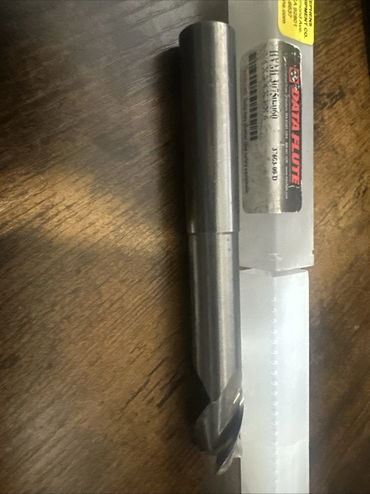 Data Flute HVML30750-060 , .075 Dia , 0.75 Shank, 1 Loc, 6” Overall Len,.060 Rad - Image 3 of 3