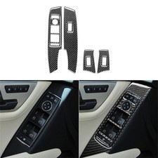 8X For Benz C-Class W204 Carbon Fiber Window Lift Panel Switch Cover Trim 12-14