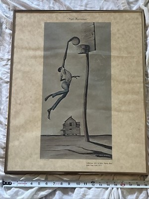 Ernie Barnes  High Aspirations  Lithograph Framed From Harry Belafonte Estate