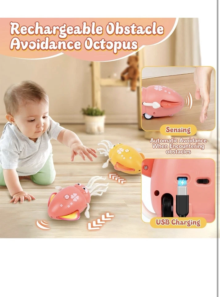 Dancing Octopus Baby Toy – Electric Crawling Octopus with Music & Lights, Purple - Image 4 of 4