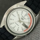 SEIKO 5 AUTOMATIC VINTAGE 7019A JAPAN MENS WHITE COLOR DIAL WATCH a2393-U