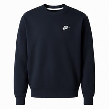 Nike Sportswear Club Fleece Crew Neck Sweatshirt Navy Blue BV2662 010 Mens Small