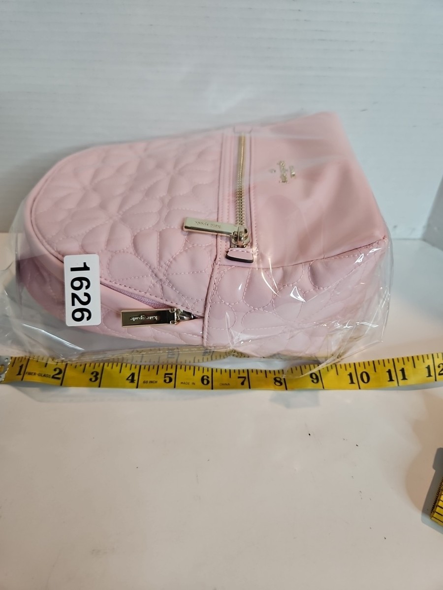 Kate Spade Women's Pink Flower Quilted Fabric Small Backpack