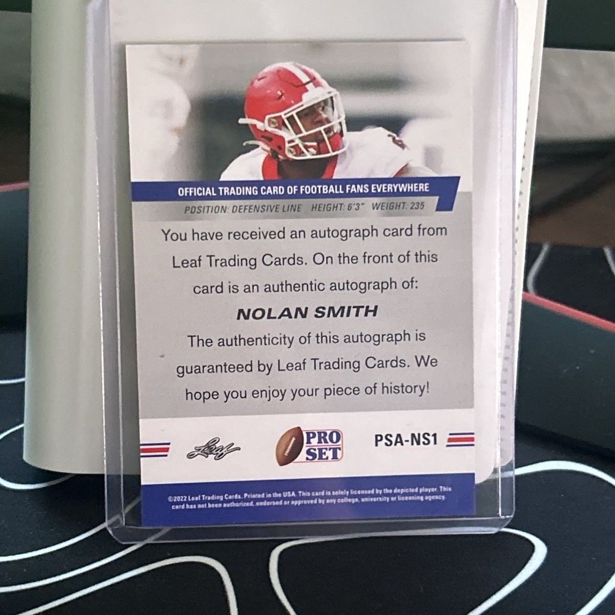 2022 Leaf Pro Set Draft - Autographs Nolan Smith #PSA-NS1 Red (AU