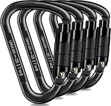 Auto Locking Carabiner Heavy Duty 25kN UIAA Certified black