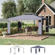 Outsunny 13' x 10' Gazebo for Patio w/ Steel Frame, Double Canopy