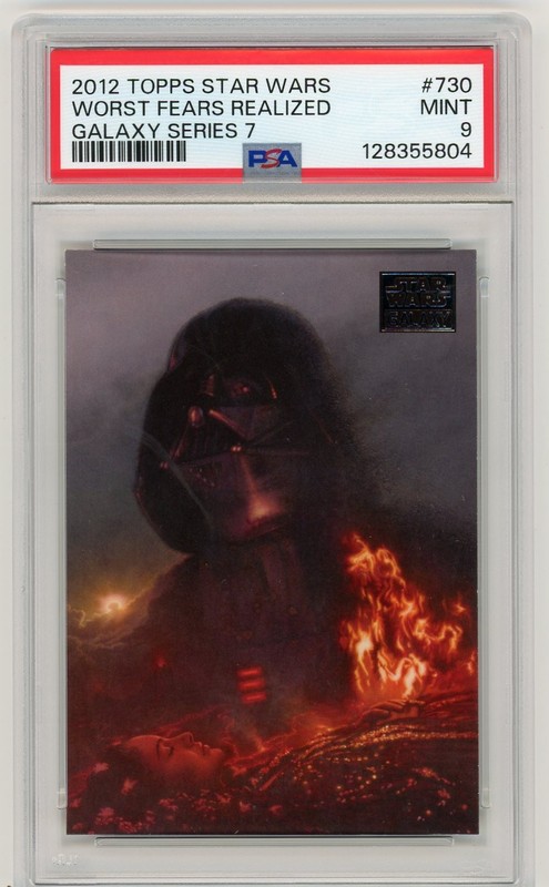 2012 Topps Star Wars Galaxy 7 "HIS WORST FEARS REALIZED" #730 PSA 9 MINT 804*