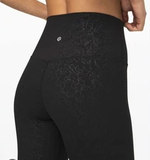 Lululemon Align Pant Folk Floral Emboss Black S z 10