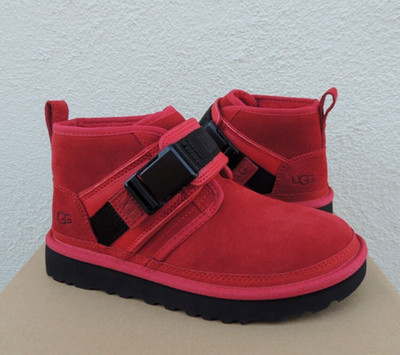 UGG SAMBA RED NEUMEL SNAPBACK SUEDE/ WOOL ANKLE BOOTS, MEN US 11/ EUR 44  ~NEW