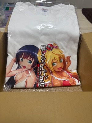 M2h SANKYO ''Dumbbell Nan Kilo Moteru?'' T-Shirt L Size Rare Promotional Item Jap