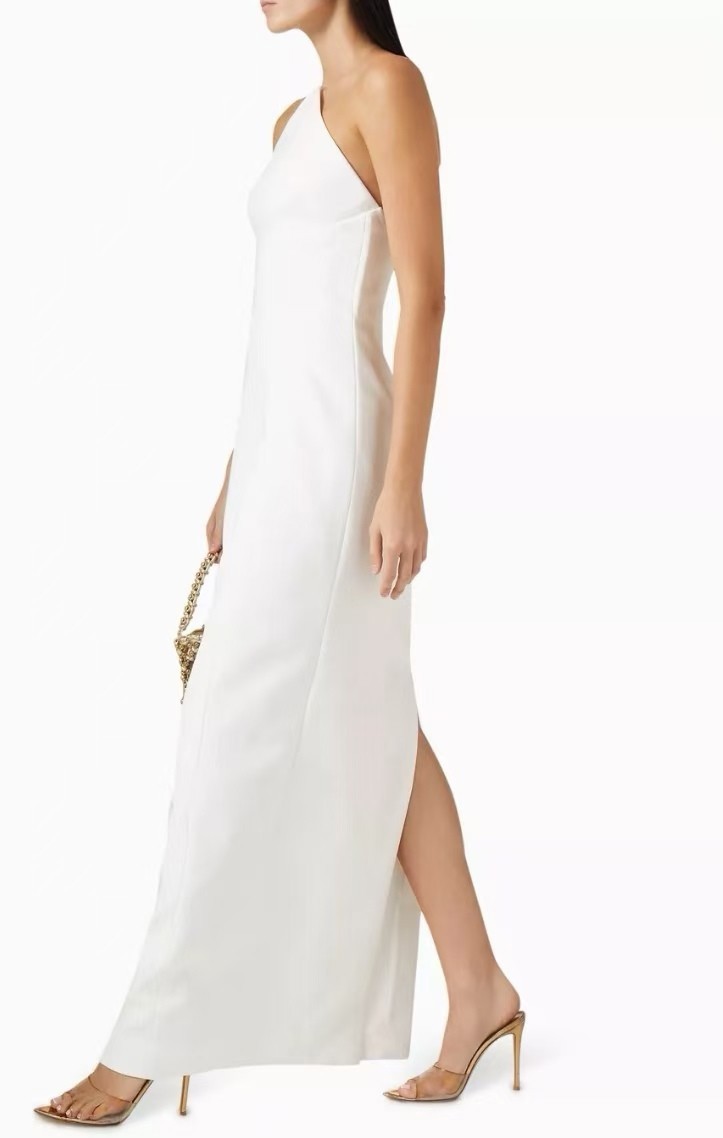 Women Solace London Halterneck Slim Fit Backless Maxi Dress White