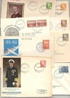 Denmark First Day Covers: 8 stamp issues 1943-49:  all  neat typed address