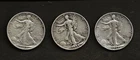 THREE WALKING LIBERTY HALF DOLLARS 1934s, 1935s, 1937s***F+***