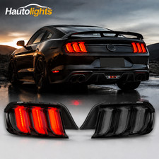 Smoked LED Tail Lights For Ford Mustang 2015-2020 S550 W/Sequential Turn Signals