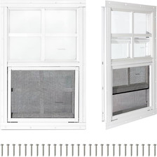 2 Pack Shed Windows, Chicken Coop Windows, 12" X 18" White