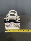 Miniature Ceramic Handbag Vase Ornament Floral and Ribbon Design — photo 6