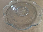 Anchor Hocking Savannah Vintage Clear Glass Embossed Floral Platter Springtime