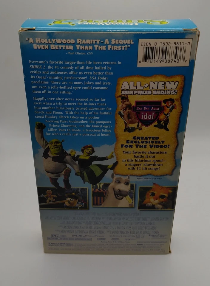 Shrek 2 VHS 2004 Mike Myers Eddie Murphy Antonio Banderas - Image 2 of 3