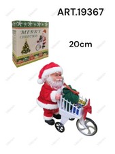 Babbo Natale Con Carrello 20cm in Plastica Vestiti Decorazione Natalizia bal