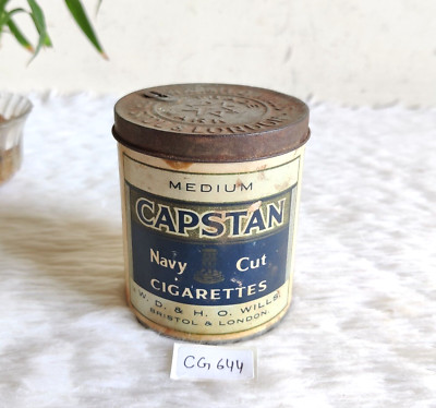 1940s Vintage Wills Capstan Navy Cut Cigarette Advertising Tin Box London CG644