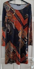 Ladies Kaleidoscope Dress size UK 16 Stretch Fit Midi Easy wear Summer