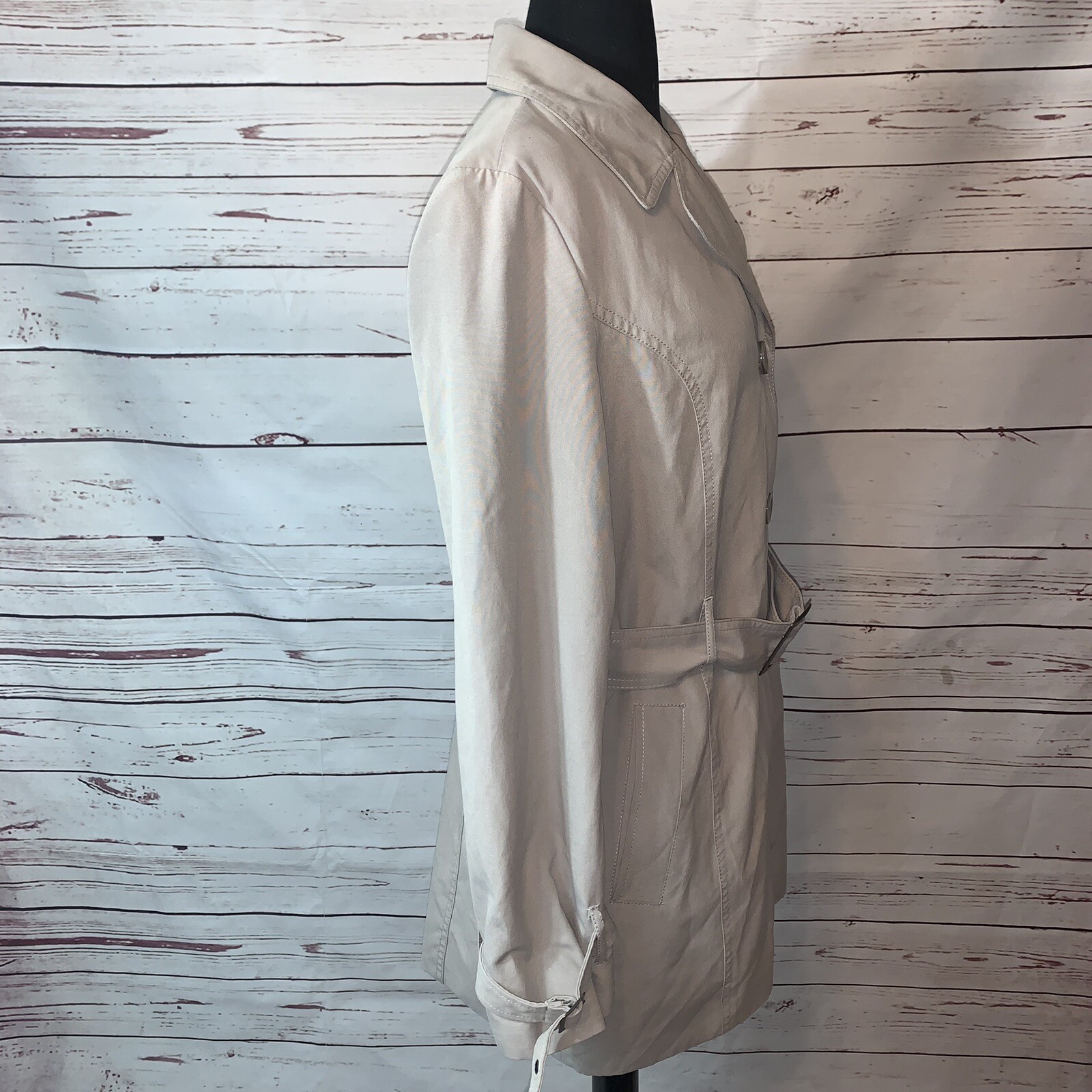 Relativity Button Down  4 Button Trench Coat Sz M… - image 4